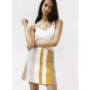NEW Anthropologie Eva Franco Striped Shimmer Knit Mini Skirt - Small